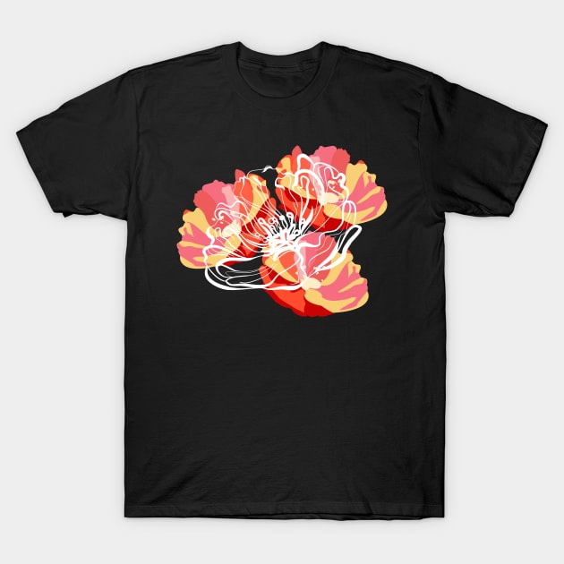 Red poppies T-Shirt by Maria Zavoychinskiy 